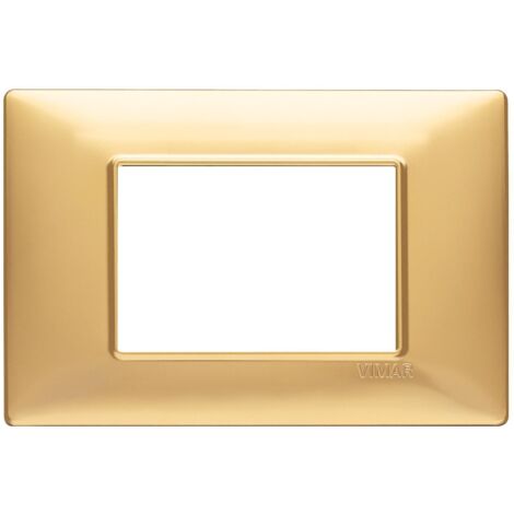 Vimar Plana placa 3 módulos color oro mate 14653.25