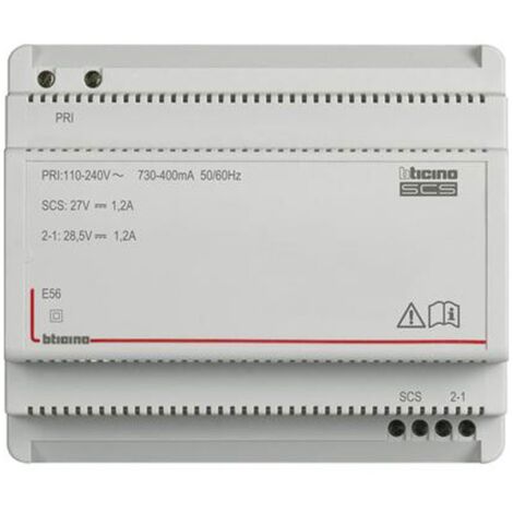 Bticino MY HOME BUS SCS fuente de alimentación 6 módulos 1,2A 110-240V E56