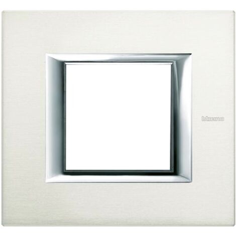 Bticino Placa Axolute 2 Módulos Aluminio Cepillado HA4802XC