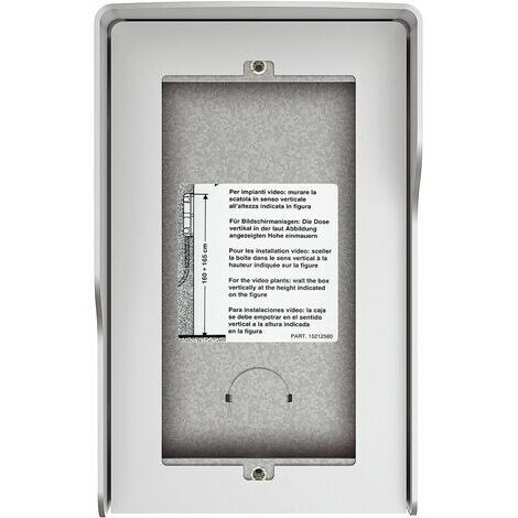Bticino Caja de 2 módulos fuera de la pared con techo de lluvia integrado Acabado Allmetal 350621 (1/2)