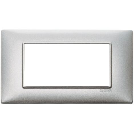 Placa de Vimar Plana 4 Módulos metálicos de plata 14654.71