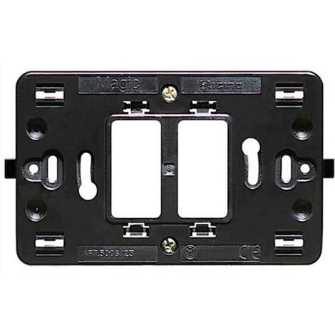 Soporte Bticino Magic 2 plazas centrado para caja redonda y cuadrada TIC500S/23