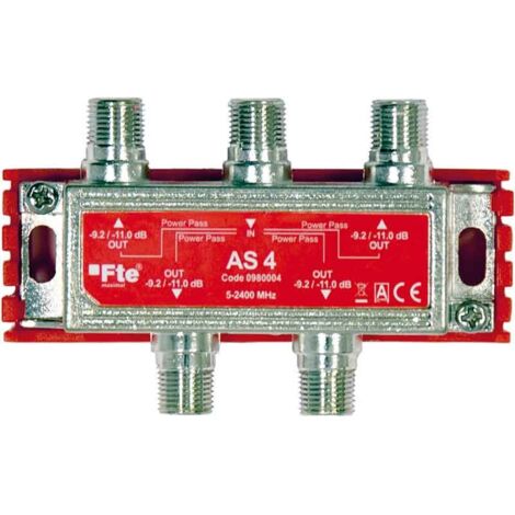 Divisor TV/SAT FTE a 4 Salidas Clase A 5-2400 MHz 11,5 dB AS4