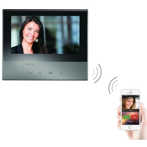 Videointercomunicador Bticino Classe 300X13E 2 cables WiFi Pantalla táctil 7 pulgadas oscura secretaria