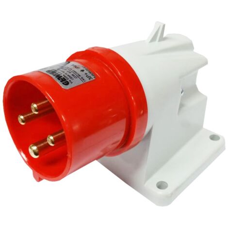Enchufe de pared fijo Gewiss 3P+E 16A IP44 rojo 380V GW60408
