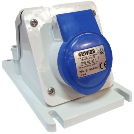 Toma fija de pared Gewiss 2P+E 16A IP44 220V GW62477 (1/3)