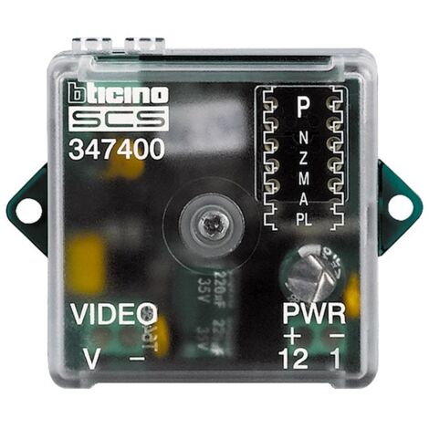 Interfaz Bticino para la conversión de la señal de vídeo de coaxial a BUS 347400