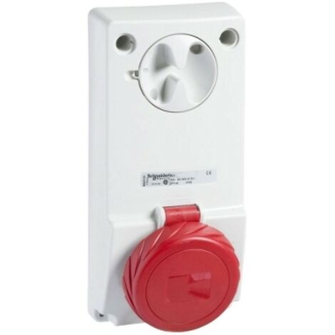 Toma vertical con enclavamiento Schneider 3X32A+NT 400V IP65 82097 (1/2)