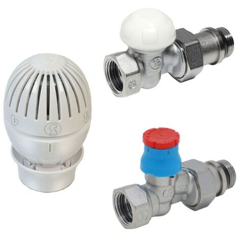 Kit válvula y detentor Giacomini para radiador 1/2 recto R470FX013