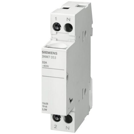 Portafusibles cilíndrico Siemens 3NW7 1P+N 32A 10,3X38 1M 3NW7053