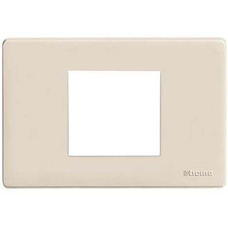 Placa de resina Bticino Magic 2 puestos centrados marfil 503/23A/R