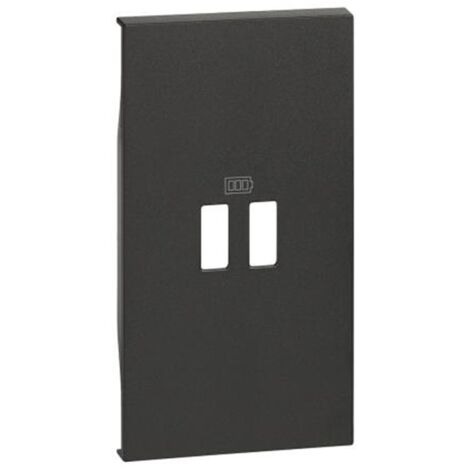 Cubierta de Bticino Living Now para un Cargador USB para 2 módulos Negro KG12C (1/2)