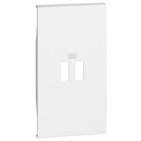 Cubierta de Bticino Living Now para Cargador USB de 2 módulos Blanco KW12C