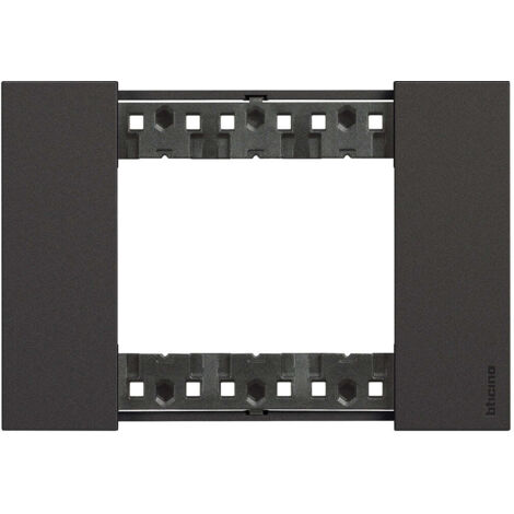 Placa Bticino Living Now 3 módulos color negro KA4803KG