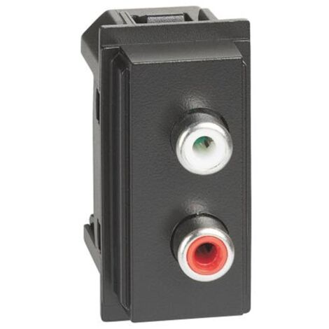 Módulo dual RCA Bticino Living Now negro KG4269R