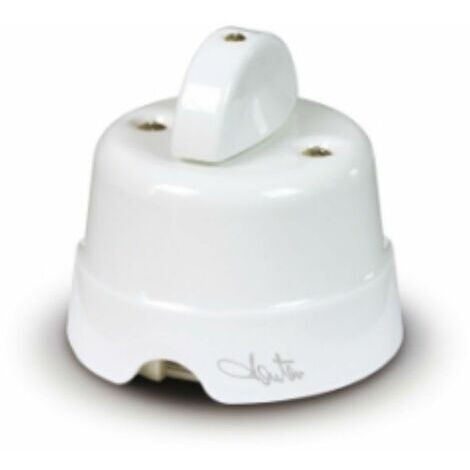 Interruptor de pared y desviador cerámico Fanton 10AX 250V Blanco 84001 (1/2)