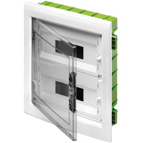 Cuadro de distribución empotrado Gewiss 24 módulos (12X2) con puerta ahumada IP40 GW40606PM