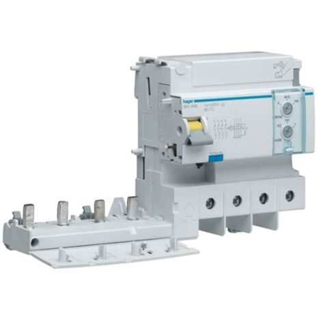 Bloqueo diferencial Hager 4P 125A 30mA AC 6 módulos BDC480E