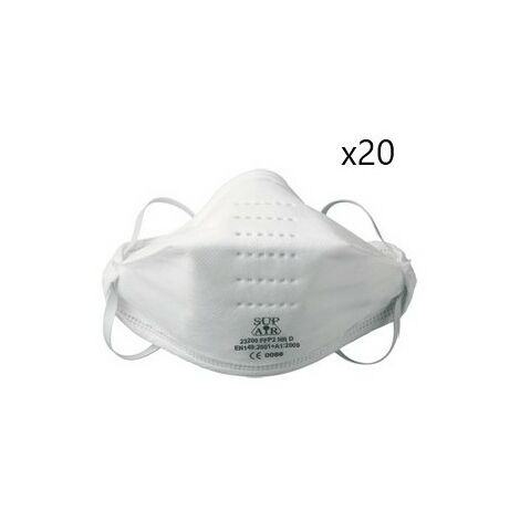 Masques FFP2 Air Ease Forme Poisson Blanc – Certifié CE 2233, Sans Valve, Emballage Individuel – Protection Respiratoire