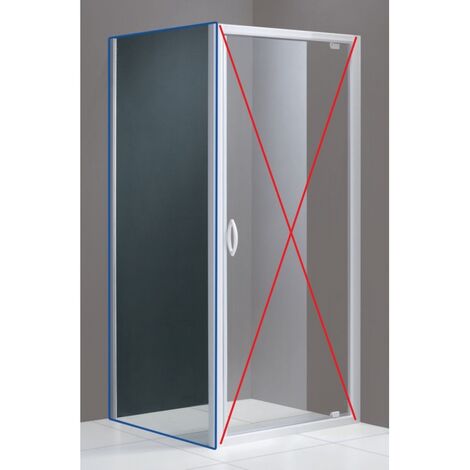 Paroi de douche fixe extensible 67-69 cm – Verre transparent 5 mm – Profilé blanc – Hauteur 190 cm – Type retour fixe – Alterna