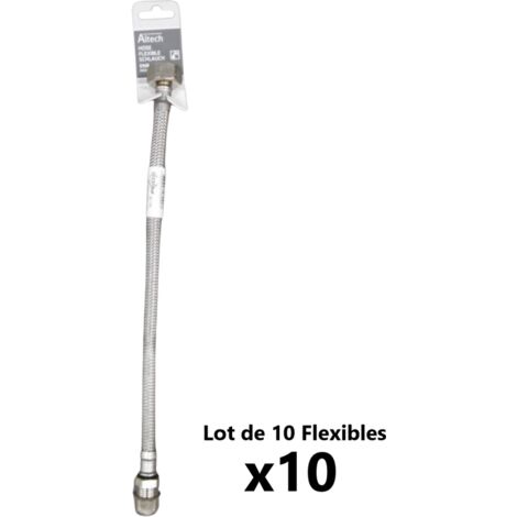 Lot de 10 Flexibles Tressés de Raccordement Sanitaire ALTECH Bicône 10 Femelle 15x21 DN8 Longueur 300mm - 1941570 (1/2)