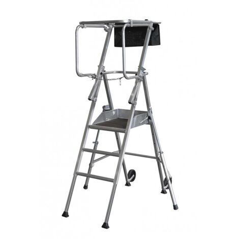 [JAMAIS UTILISE] Duarib – Escabeau mobile pliant 3 marches – Hauteur de travail 3,15m – Aluminium léger – Stabilité renforcée pour chantiers exigeants
