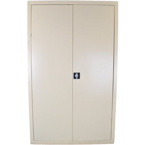 [JAMAIS UTILISE] Armoire Haute Monobloc à Portes Battantes Avec 5 Etagères Beige 120x45x198cm - AHB120X45X198 (1/5)