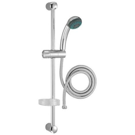 Jacob Delafon – Ensemble de douche 2 jets avec douchette à main – Barre 60 cm en métal – Flexible 175 cm – Anti-calcaire pour jets puissants - E14325 (1/3)