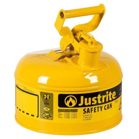 [JAMAIS UTILISE] Bidon de Sécurité 4L JUSTRITE Acier Pour Produits Inflammables, Dangereux et Diesel Type I - 7110200Z