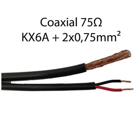 [JAMAIS UTILISE] Touret de 49m de Câble Mixte Composite GIGAMEDIA Vidéo Caméra KX6 A + Alimentation 2x0.75mm2 - KX6275T5 (1/3)