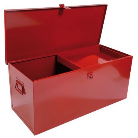 [JAMAIS UTILISE] Coffre de Chantier Métallique Avec Plateau Amovible SAM Rouge 800x350x350mm - SAM-517-PCV