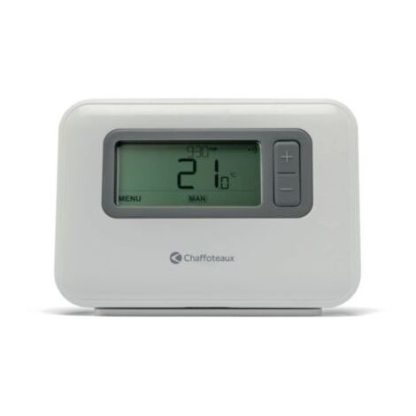 Chaffoteaux – Thermostat programmable sans fil pour chaudière – Alimentation à piles – Largeur 220 mm – Régulation PID pour confort thermique
