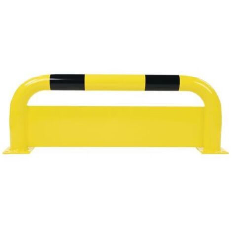 [JAMAIS UTILISE] Arceau Barrière de Protection Acier avec Plaque Anti-Encastrement Jaune et Noir - A135369