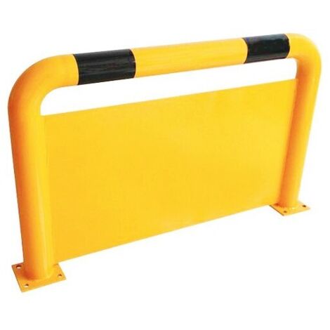 [JAMAIS UTILISE] Arceau Barrière de Protection Acier avec Plaque Anti-Encastrement Jaune et Noir - A135371 (1/5)