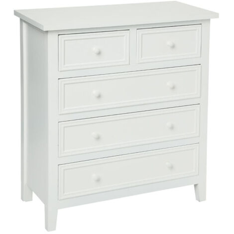 [JAMAIS UTILISE] Commode 5 tiroirs ATMOSPHERA Charme Blanc - 121474B (1/5)