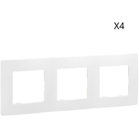Lot de 4 Plaques de Finition Encastrable LEGRAND Niloé 3 Prises Blanc Pur - 665003 (1/3)