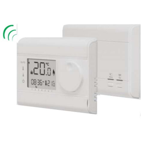Thermador – Thermostat radio numérique pour chauffage – Affichage grande taille – Réglage facile avec bouton rotatif – Indicateur d'usure des piles