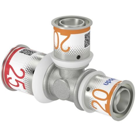 Pièce en T réduite S-Sertir PLUS Uponor Ø25mm-Ø20mm-Ø20mm (1/2)