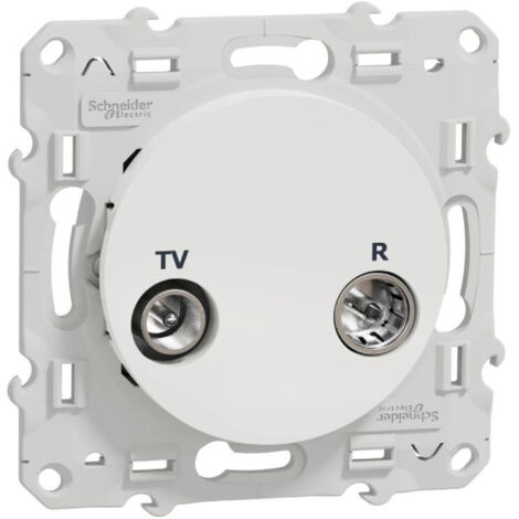 Prise TV/FM SCHNEIDER Odace Fin de Ligne pour Système en Série Blanc - S520452 (1/3)