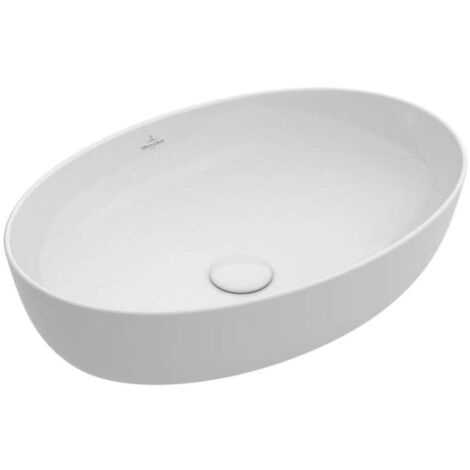 Lavabo à poser VB Artis 610x410mm oval sans trop-plein blanc alpin