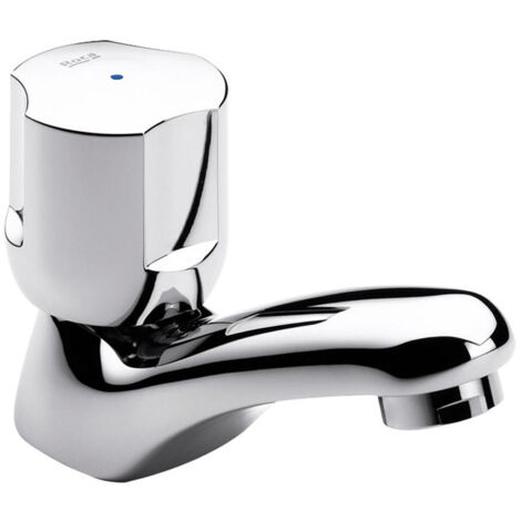 Roca – Robinet simple de lavabo – Mélangeur 1/2 tour à disque céramique – Corps en laiton – Poignée en ABS chromé