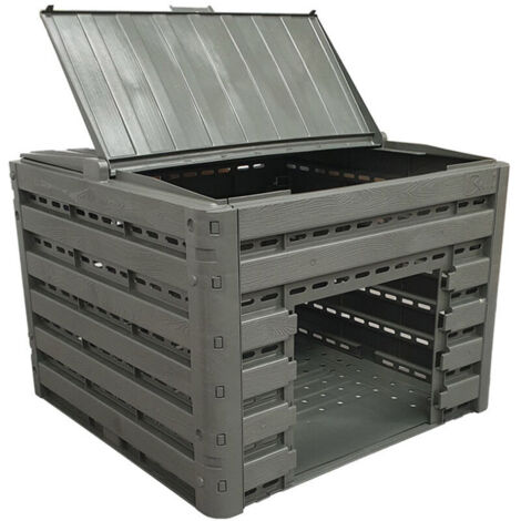 Composteur compost'wood modulable 400 litres taupe imitation bois