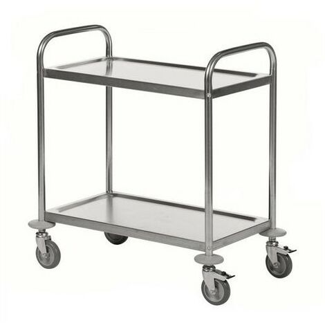[JAMAIS UTILISÉ] Chariot Desserte Inox KONGAMEK avec 2 Plateaux Charge 100kg - KM60350
