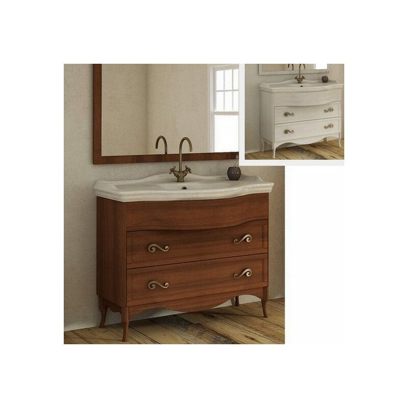 Bagno Italia mobile arredo bagno arte povera con lavandino in ceramica da  114 cm base noce