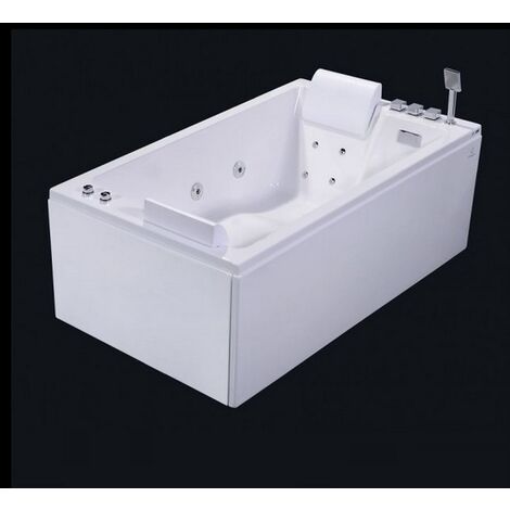 Bagno Italia Vasca da bagno idromassaggio 170x100cm con riscaldatore e 34 getti ad aria e acqua