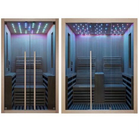 Bagno Italia Sauna infrarossi 180x150 cm con funzione bluetooth cromoterapia irradianti in carbonio