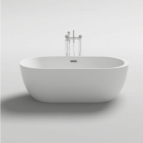 Bagno Italia Vasca freestanding moderna bianca centro stanza bagno 170x80 stondata