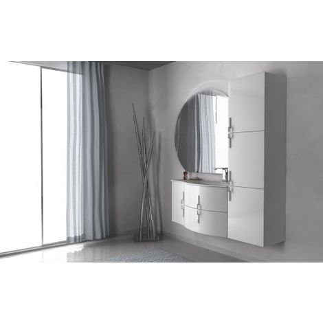 Bagno Italia Mobile Bagno 104 cm arredo sospeso bianco nero rosso grigio  moderno reversibile Mobili I : : Casa e cucina