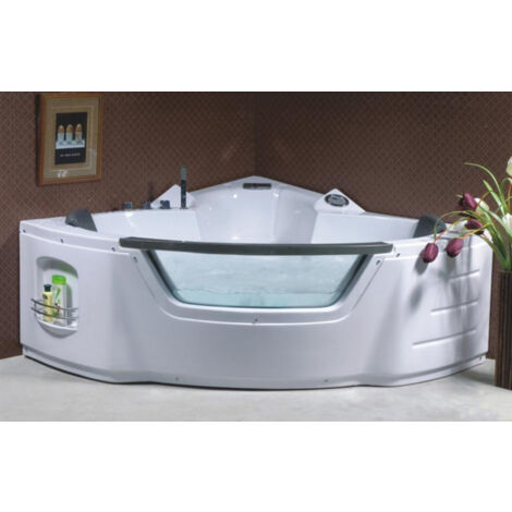 Bagno Italia Vasca Idromassaggio 135x135 cm per due persone vetro frontale 10 getti full optional