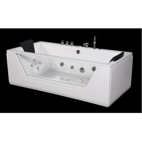 Bagno Italia Vasca da bagno Idromassaggio da 185x90 cm due posti 10 idrogetti cromoterpia bluetooth